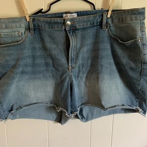 Lane Bryant size 26 light wash cut off jean short. Worn once